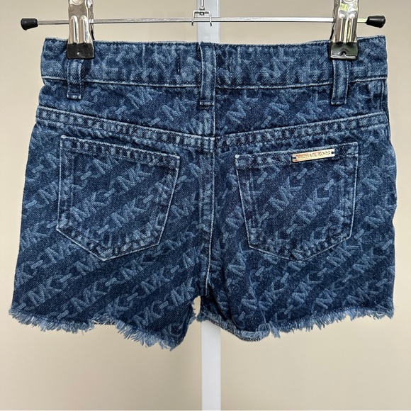 Michael Kors Empire Logo Print Denim Short size 10 - Picture 3 of 5